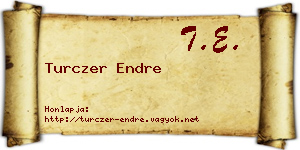 Turczer Endre névjegykártya